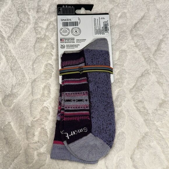 SmartWool XL Snowed in Purple Eclipse Wool Sweater Print Socks - Picture 5 of 11